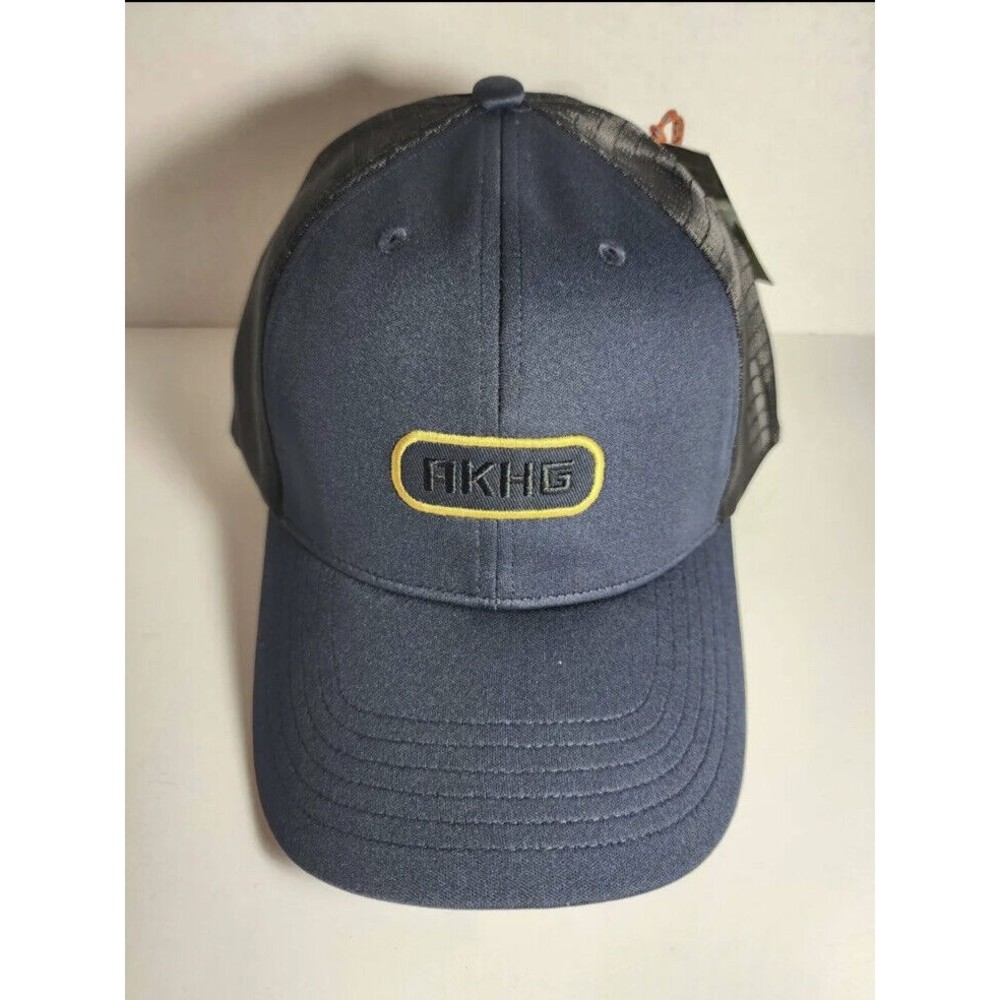 AKHG Duluth Trading Company Snapback Low Crown Navy Blue Trucker Cap Hat M/L New